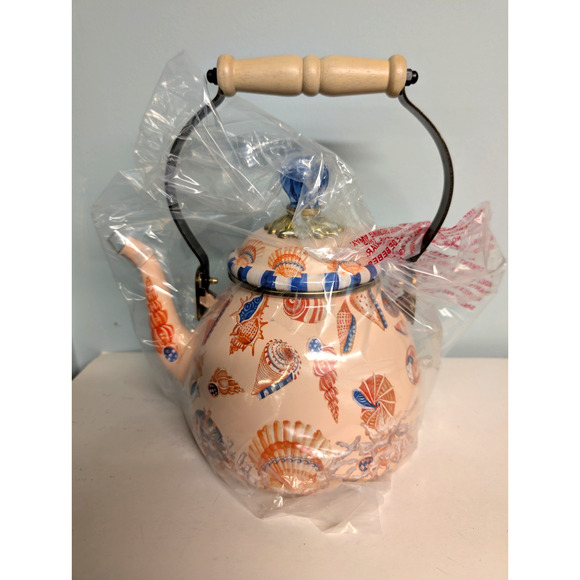 MacKenzie-Childs Coastal Shells 2 Quart Tea Kettle Collectible Limited Edition - Picture 6 of 6